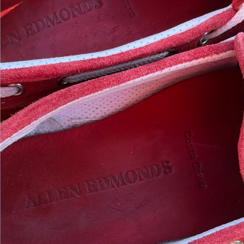 Allen Edmonds Mens Red Boat Shoes, Moccasins, Topsider,  loafer Slip on Size 13 - Picture 6 of 10